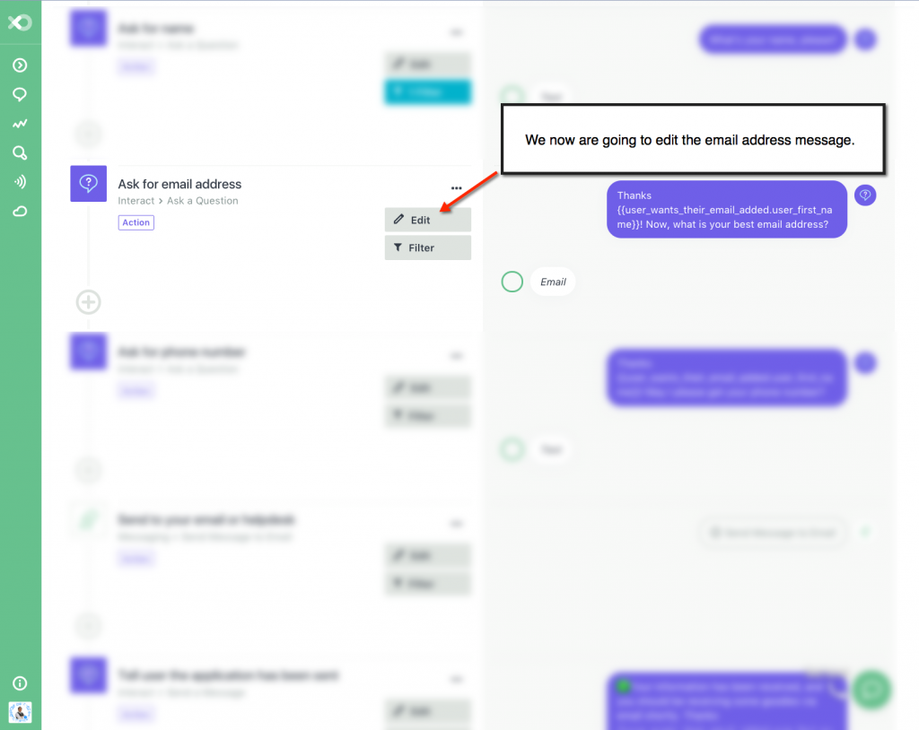 How to Create A Facebook Bot Integrated With Infusionsoft_Edit email address