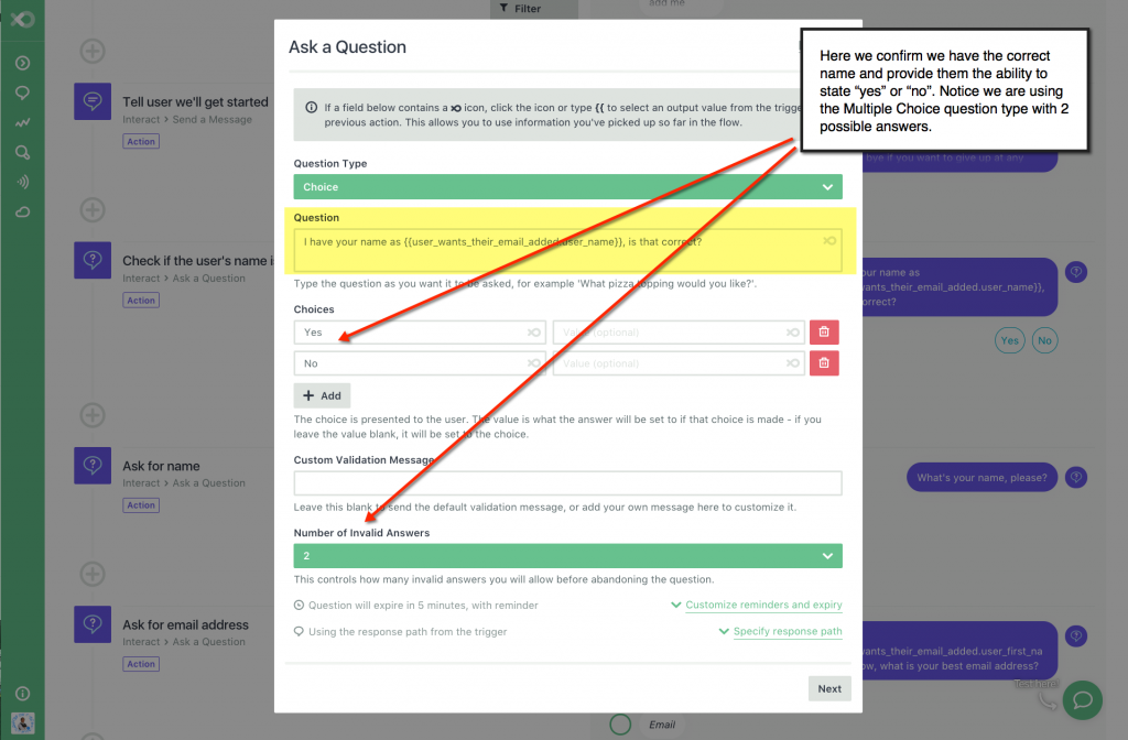 How to Create A Facebook Bot Integrated With Infusionsoft_Correct Name Verification