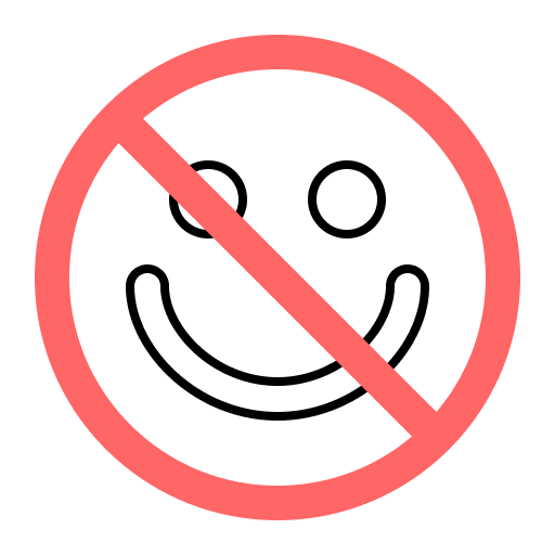 No smile no smile symbol representing marketing fails that can be fixed by the Marketing RAMP